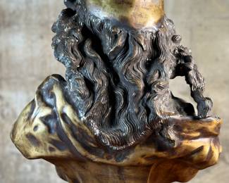 This lot features a large bronze bust depicting Marianne of France. Hollow inside as shown in photos, but quite heavy and well-made. This sculpture measures, 26” H x 16” W x 8” D.