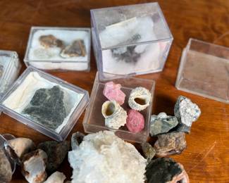 This lot features a large collection of various rocks and minerals.