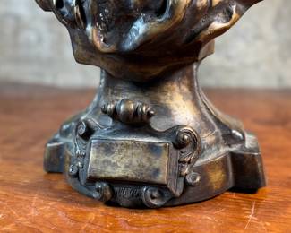 This lot features a large bronze bust depicting Marianne of France. Hollow inside as shown in photos, but quite heavy and well-made. This sculpture measures, 26” H x 16” W x 8” D.
