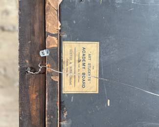 "Still Life With Cherries", an original oil on board and signed by artist, E.W. Troughton, circa 1907. This piece measures in frame, 19.25” H x 25.5” W.