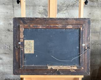 "Still Life With Cherries", an original oil on board and signed by artist, E.W. Troughton, circa 1907. This piece measures in frame, 19.25” H x 25.5” W.