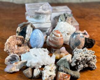 This lot features a large collection of various rocks and minerals.
