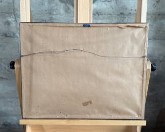 "Chinese Joss House, Idaho", an original mixed media painting by listed artist, G. Spencer. Titled lower left, signed lower right, and measures in frame 16.5” H x 21” W.