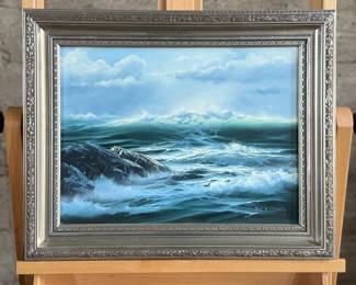 "Summer Green", an original oil on canvas by listed artist, Byron Pickering. Signed lower right, and titled/signed on the verso circa 1975. This original by Pickering measures in frame, 16.5” H x 20.5” W.