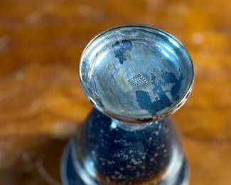 This lot features an antique silver-plated Victorian egg cruet set with six egg cups. This cruet measures, 9” H x 7.5” W x 7.5” D.