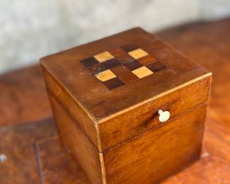 This lot features a pair of 19th century wooden boxes in good overall condition given their age. The largest measures, 5.25” H x 10.75” W x 5.75” D.