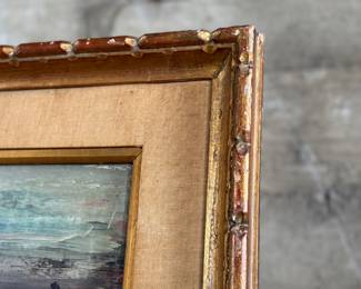 “Keane”, an original work of art by listed artist, A. Guerlain. Signed lower right and measures in frame, 44” H x 32” W.