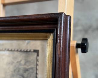 This lot features a stunning print of two eagles in an American folk art style, believed to be by artist, W.R. Bittle, circa 1850. This piece measures in frame, 28” H x 22” W.