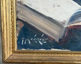 “Conquerer” an original oil on canvas by listed artist, Thomas M. O’Brien circa mid-20th century. Signed lower left and measures in frame, 34.5” H x 31.5” W.