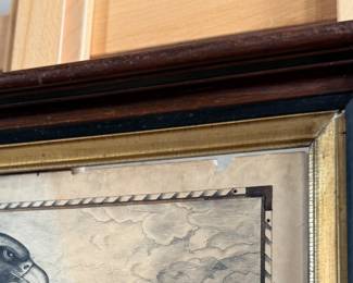 This lot features a stunning print of two eagles in an American folk art style, believed to be by artist, W.R. Bittle, circa 1850. This piece measures in frame, 28” H x 22” W.