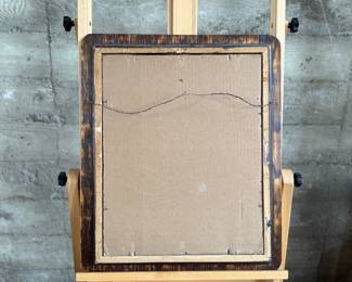 “Cupid Awake”, a rather famous portrait taken by master photographer, M.B. Parkinson held in an incredible quarter-sawn oak frame. This photo measures in frame, 24” H x 20” W. Morris Burke Parkinson was an American photographer, best known for his “Cupid Awake” and “Cupid Asleep” photos, which were supplied in frames produced by the Ohio Art Company circa 1912. Parkinson was born around Buffalo, New York, but moved with his family to Oshkosh, Wisconsin soon after.