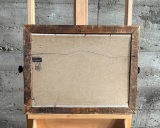 This lot features an original acrylic on board painting of a sunset seascape. No visible signature present. Measures in frame, 18.5” H x 23.5” W.