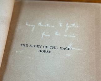 This lot features a rare edition of, "The Magic Horse and Other Stories from The Arabian Nights", retold by author Laurence Housman. This edition features drawings and illustrations by the notable artist, Edmund Dulac.