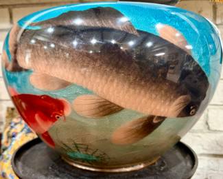 GINBARI EXTRAORDINARY ENAMEL JAPANESE BOWL.