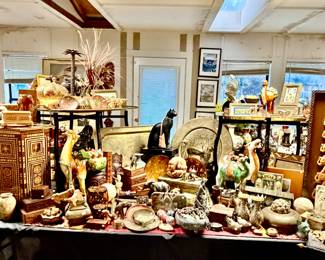 LARGE SUNROOM STUFFED TO OVERFLOWING! LIBBY SOMEHOW PUT THIS ALL TOGETHER! HUNDREDS AND HUNDREDS OF ITEMS!