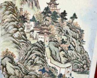 PORCELAIN WALL PLAQUE WITH AGE.