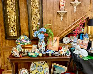 LARGE CHINESE FURNITURE RELIEF PANELS GREAT FOR WALL DECOR.