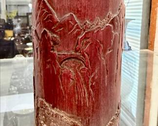 Antique brush holder