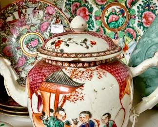 ANTIQUE OLD REPAIR TEAPOT.