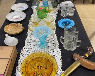 Assorted Fenton Glassware, Vintage Javanese Indonesian Islamic Sword Daggar