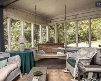 porch swing wicker chairs