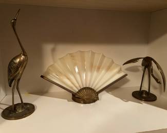 Brass Egrets and Candle