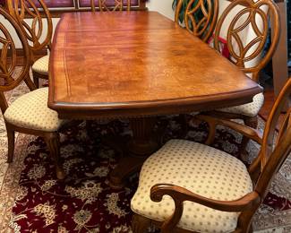 Dining Table 2 6 Chairs, 1 Leaf and Table Pad