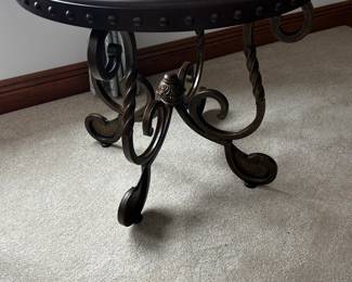 Wood and Metal Round TableNice Wood and Metal Table