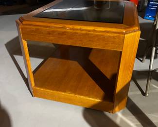 Square Oak and Glass Table