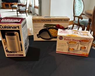 New Cuisinart Coffee Grinder, Omlette Pan and Butter Warmers