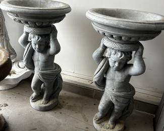 2 Henry Studio Concrete Cherub Planters