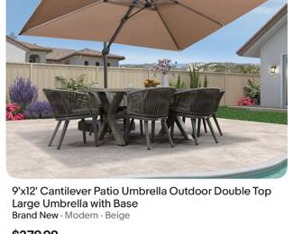 cantilever patio umbrella 12 ft  new