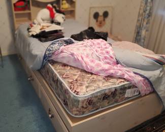 Twin bed with storage drawers