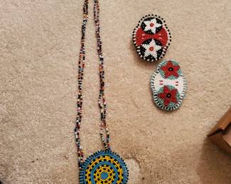 Beaded necklace and two accent pieces