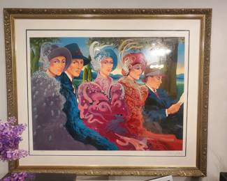 Sunday in the Park-1993 -Otto Aguiar [1938-2006]...signed and numbered in Pencil (not on the plate) Framed 35"x 45"