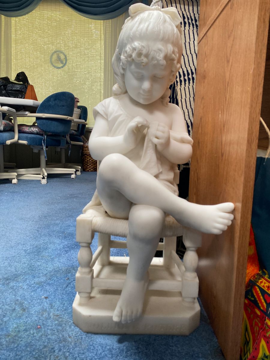 Cesare LAPINI 1848-1893 Where there is a will there is a way marble statue