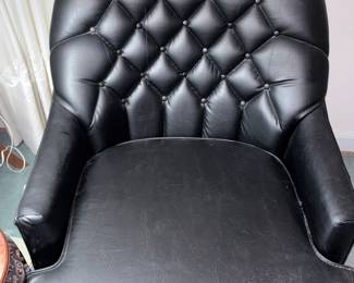 Vintage Montclair black leather chairs