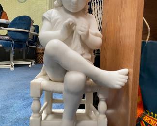 Cesare LAPINI 1848-1893 Where there is a will there is a way marble statue