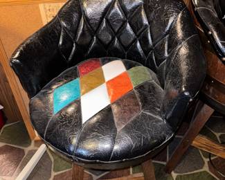 An amazing set of two mid-century modern barstools