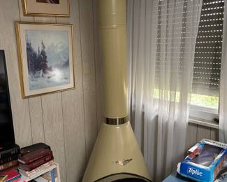 Mid-century modern freestanding electric fireplace