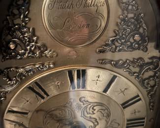 Close-up of antique granddaughter’s clock