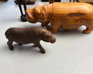 Wooden Hippopotamus Figurines 