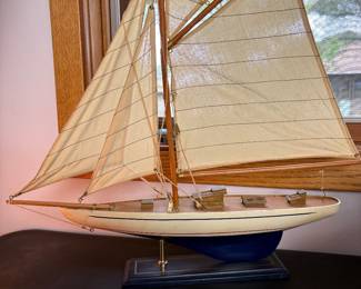Wooden Sailboat Model 