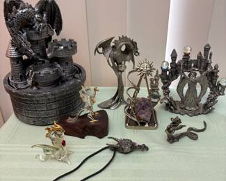 Perth Pewter James Lane Casey Dragon, Wizard Sculpture, Dragon Head Pendant, & more 