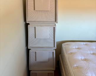 Vintage Mcm plastic stackable file drawers 