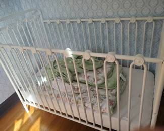 Iron, Vintage Crib with linens!