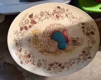 Melmac turkey serving platter