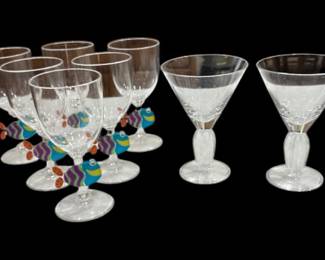 Eight Plastic Ware Wine Glasses