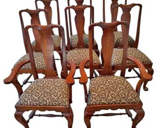 Eight Solid Wood Dining Chairs