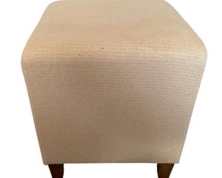 Cream Upholstered Cube Stool